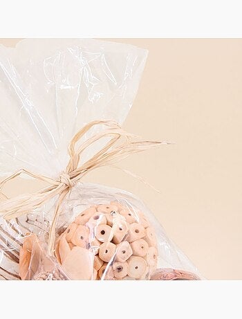 Set fleurs séchées, boules déco boisées