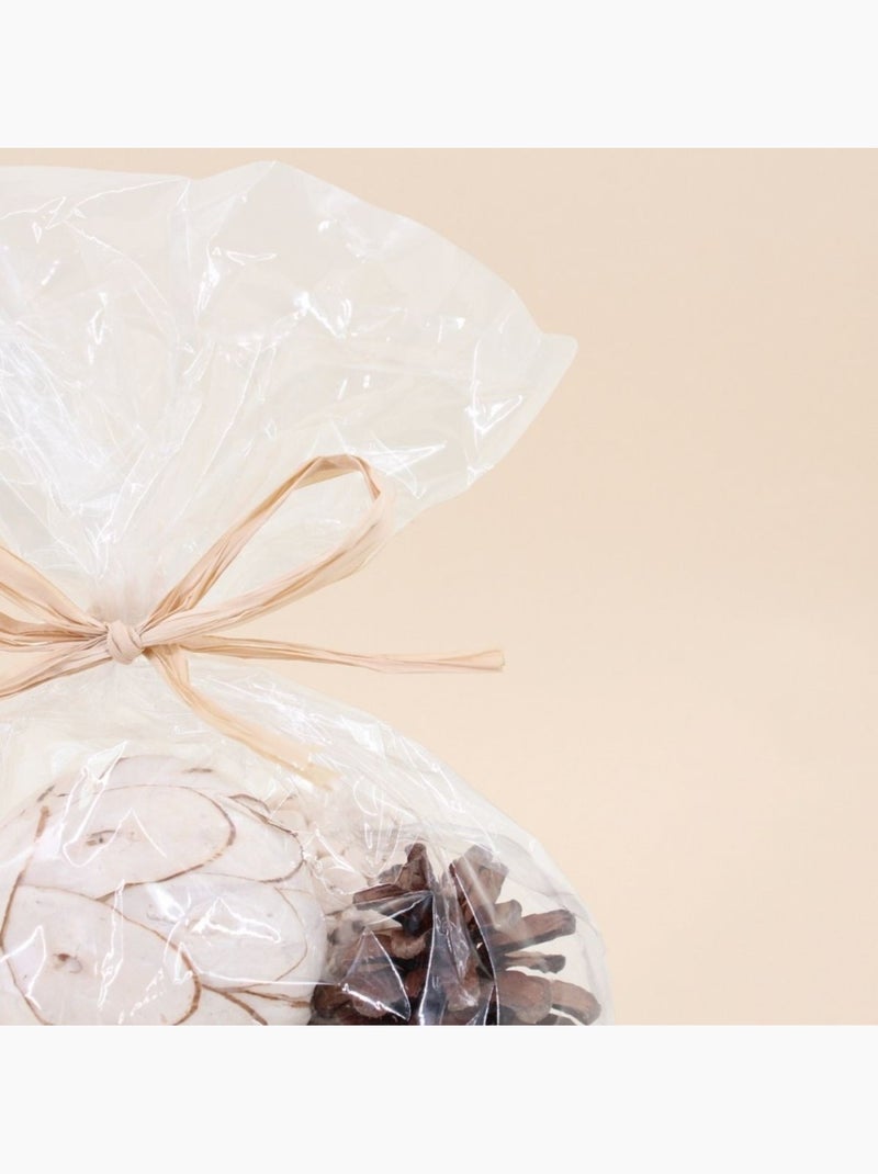 Set fleurs séchées, boules déco boisées Marron - Kiabi