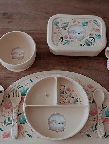 Set fourchette et cuillère en silicone, Animaux Sassi Junior