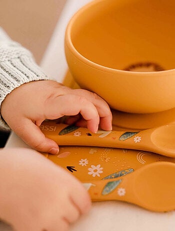 Set fourchette et cuillère en silicone, Animaux Sassi Junior