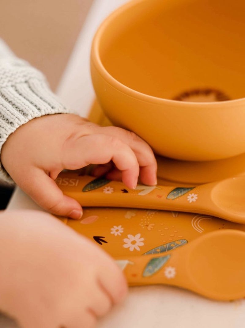 Set fourchette et cuillère en silicone, Animaux Sassi Junior Orange - Kiabi