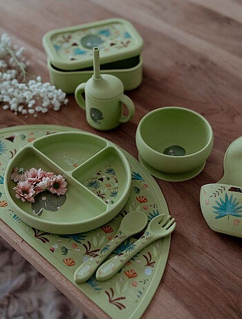 Set fourchette et cuillère en silicone, Animaux Sassi Junior