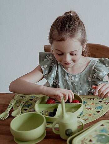 Set fourchette et cuillère en silicone, Animaux Sassi Junior