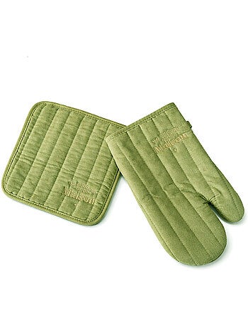 Set gant et manique de cuisine le bonheur est fait Maison vert pailleté