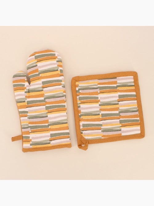 Set gant + manique motifs géométriques - Kiabi Set gant + manique motifs géométriques - Kiabi