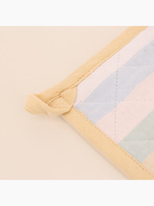 Set gant + manique rayé coloris pastel - Kiabi