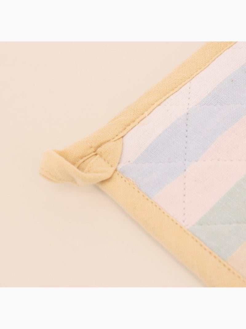 Set gant + manique rayé coloris pastel Jaune - Kiabi