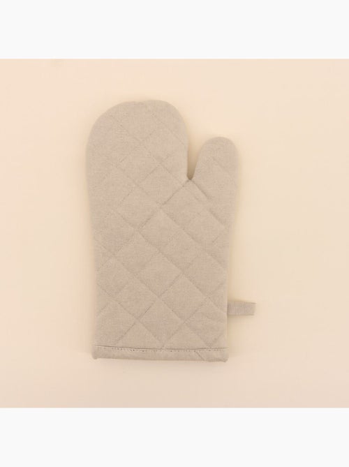 Set gant + manique unis 100% coton - Kiabi