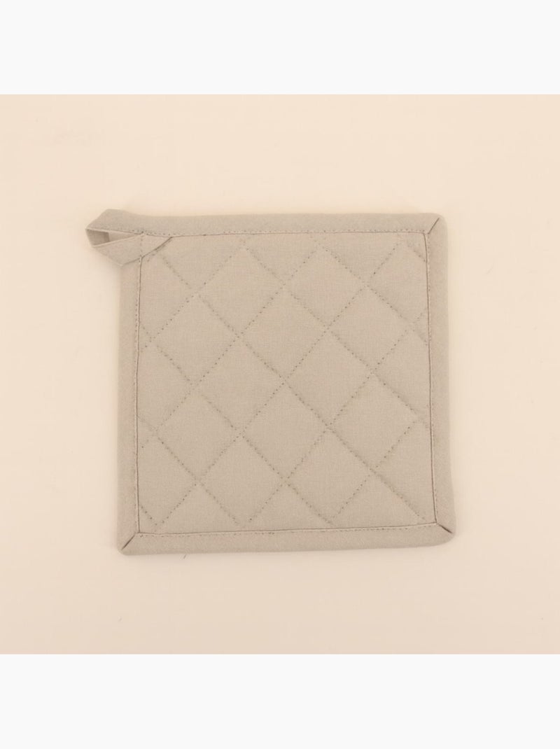 Set gant + manique unis 100% coton Beige - Kiabi