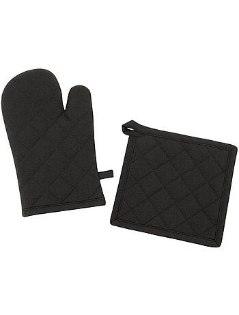 Set gant + manique unis 100% coton