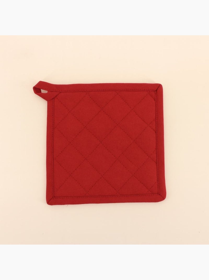 Set gant + manique unis 100% coton Rouge - Kiabi