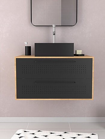 Set meuble de salle de bains avec vasque carrée