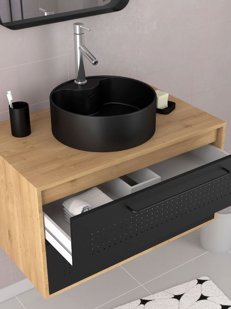 Set meuble de salle de bains avec vasque Noir - Kiabi