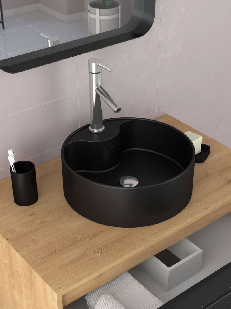 Set meuble de salle de bains avec vasque Noir - Kiabi