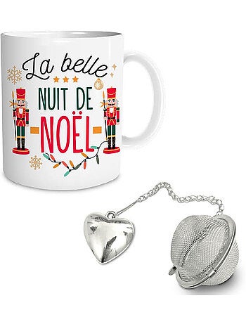 Set mug de Noël avec infuseur cœur et chaîne - La belle nuit de Noël