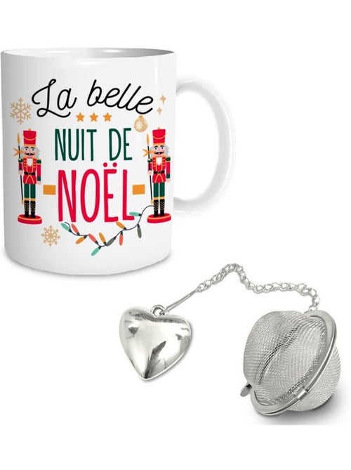 Set mug de Noël avec infuseur cœur et chaîne - La belle nuit de Noël - Kiabi