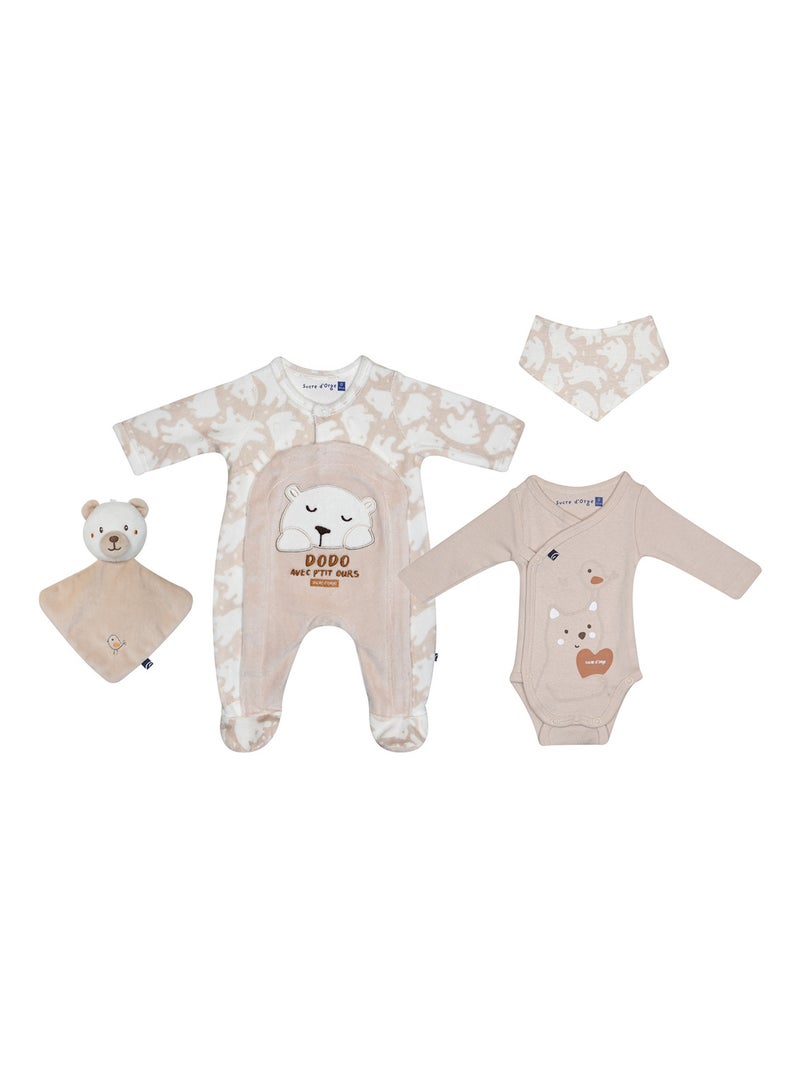 SET NAISSANCE MERVAN MAILLE NAISSANCE Beige - Kiabi