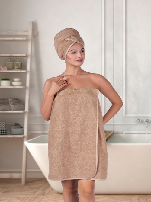 Set Paréo et serviette à cheveux - Kiabi Set Paréo et serviette à cheveux - Kiabi