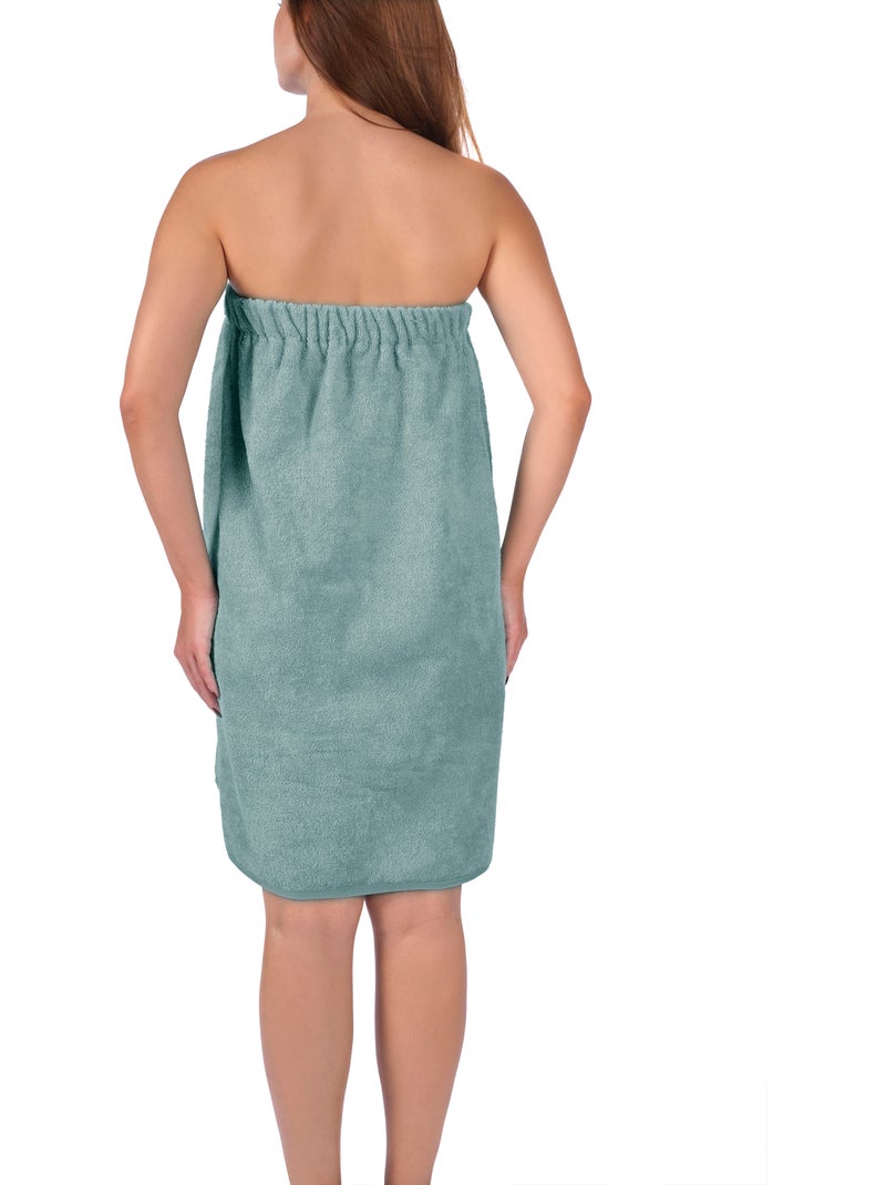 Set Paréo et serviette à cheveux Vert d'eau - Kiabi