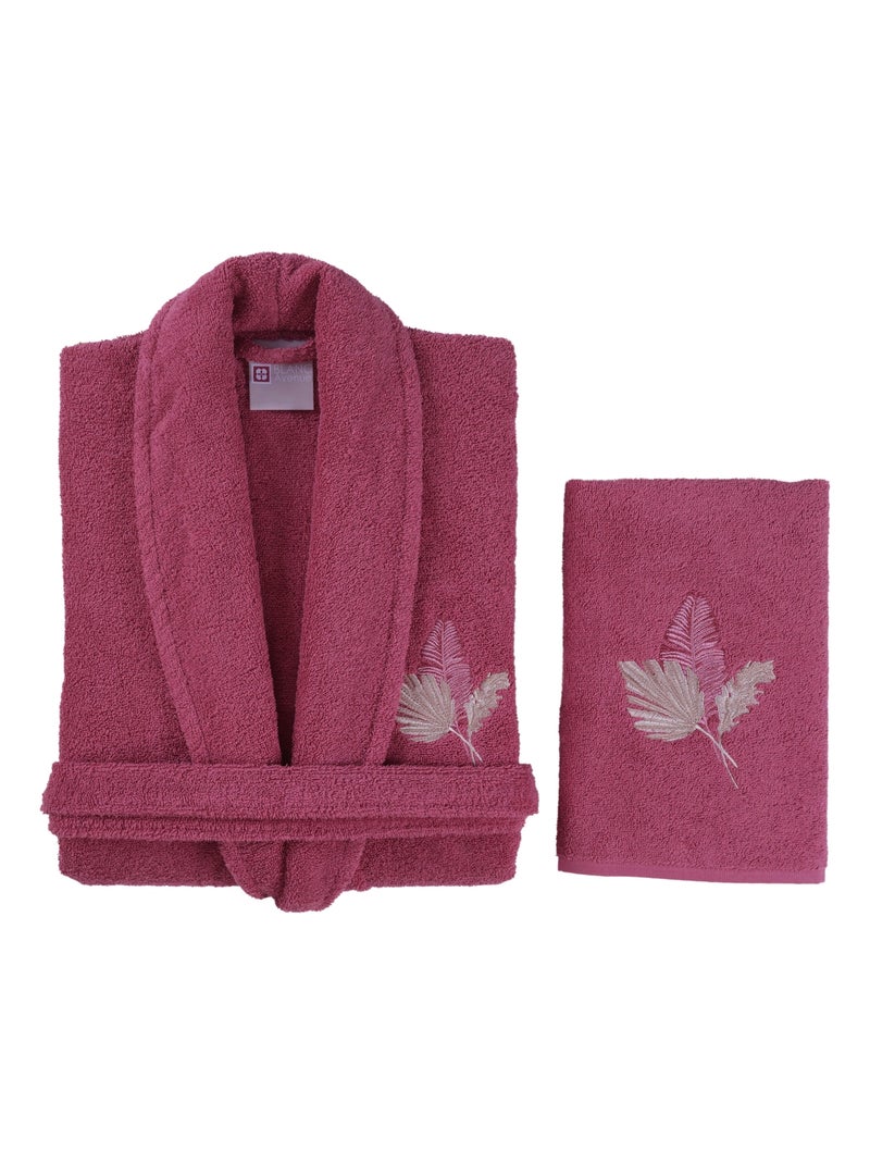 Set Peignoir et serviette femme Rose fushia - Kiabi