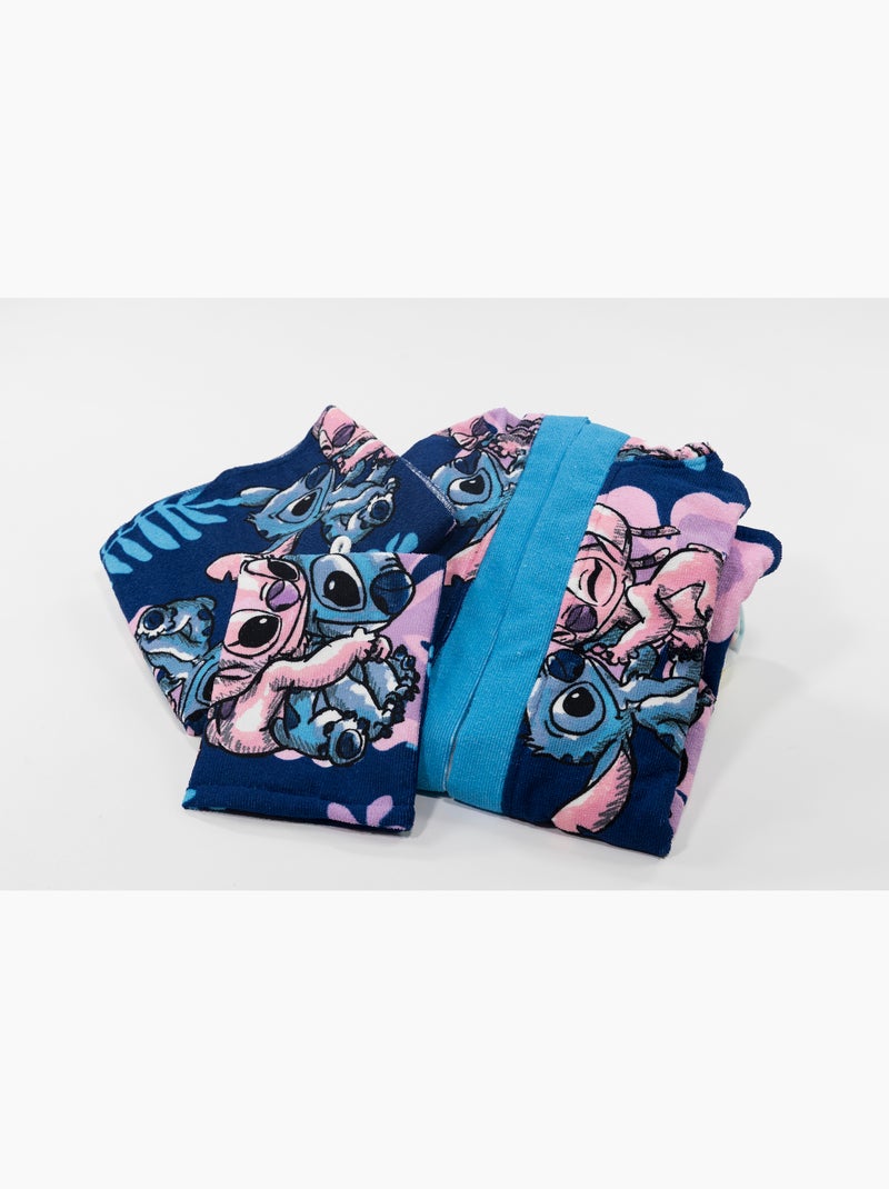 Set Peignoir + Serviette + Gant Enfant Stitch & Angel Disney Noir Bleu - Kiabi