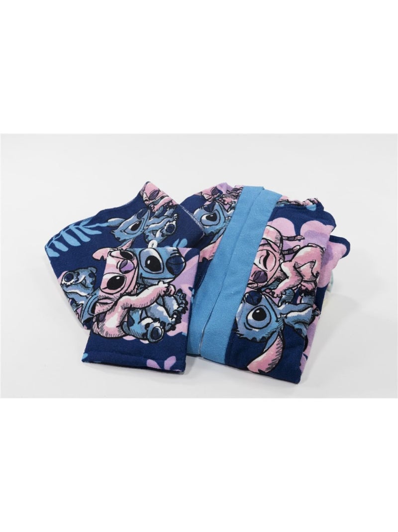 Set Peignoir + Serviette + Gant Enfant Stitch & Angel Disney Noir Bleu - Kiabi