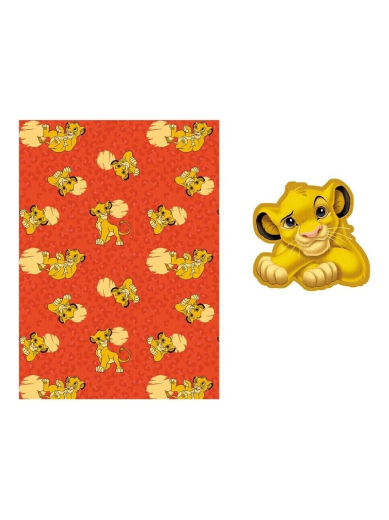 Set Plaid + Coussin - Le Roi Lion - 100x140 cm Multicolore - Kiabi