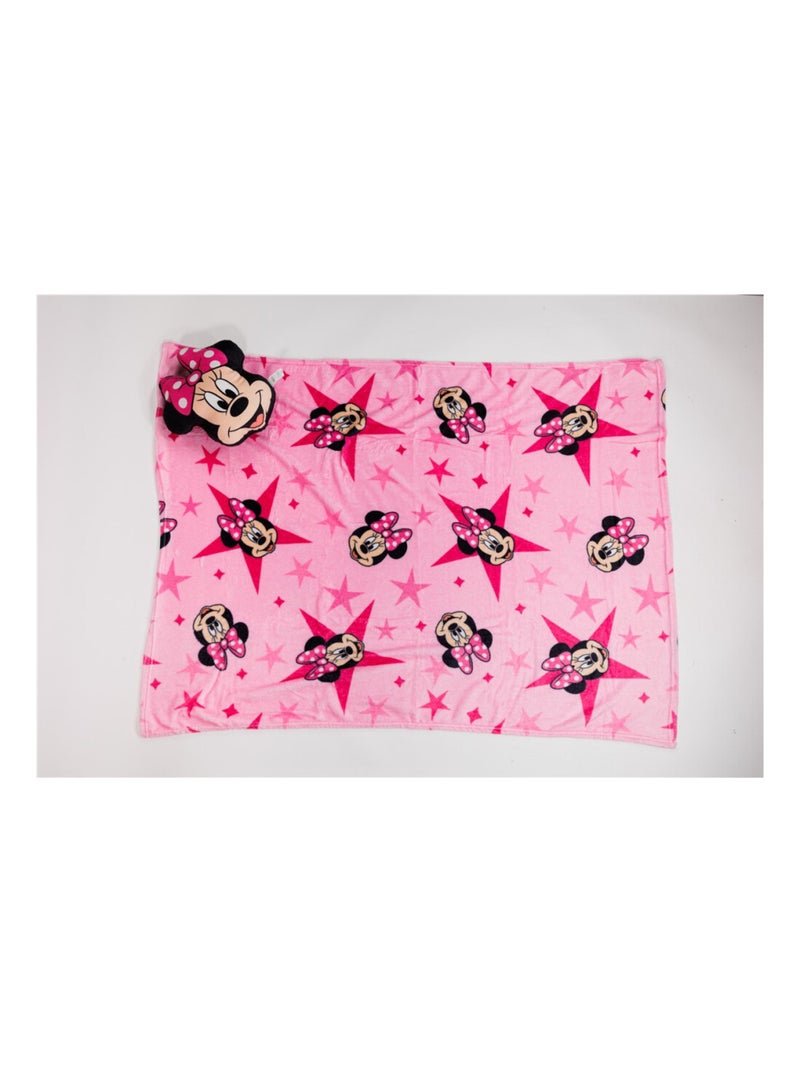 Set Plaid + Coussin - Minnie Mouse - 100x140 cm Multicolore - Kiabi