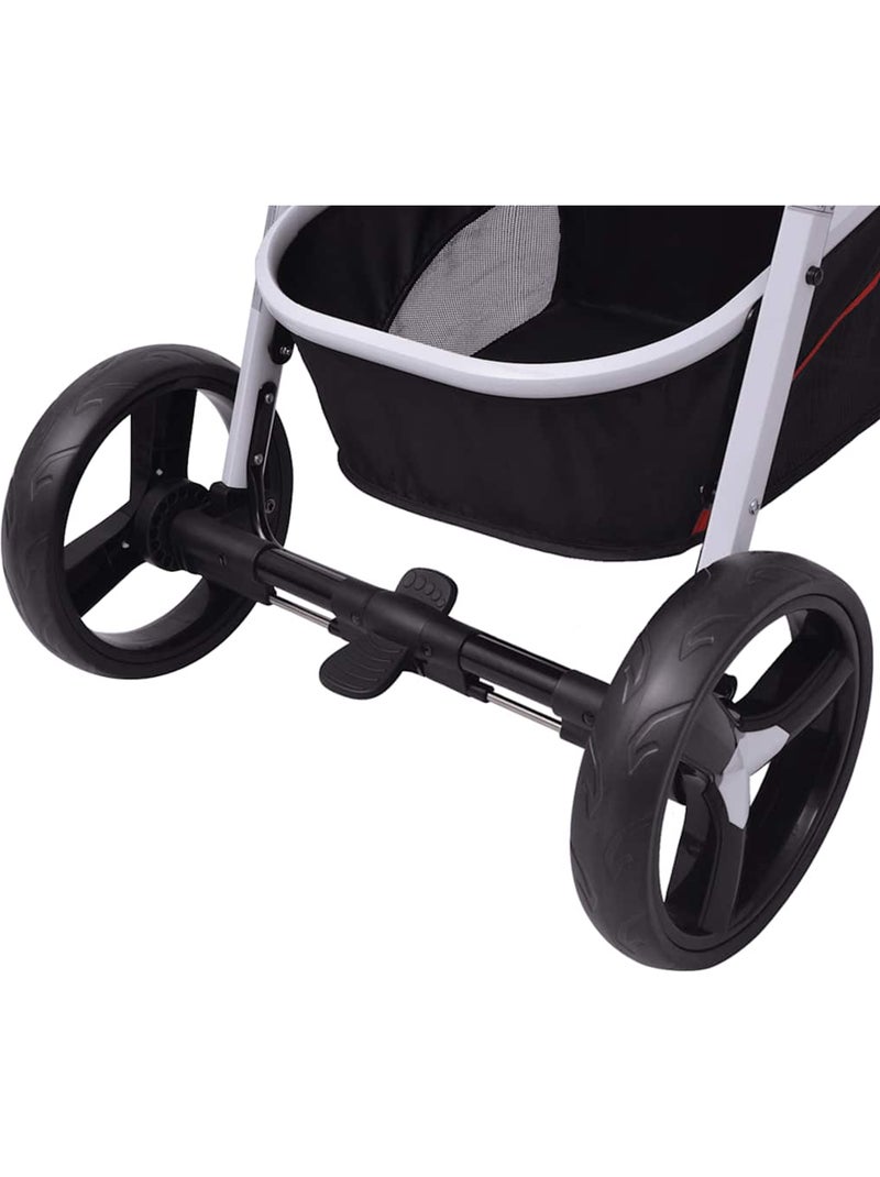 Set poussette 3-en-1 aluminium avec siège auto assorti - vidaxl Rouge - Kiabi