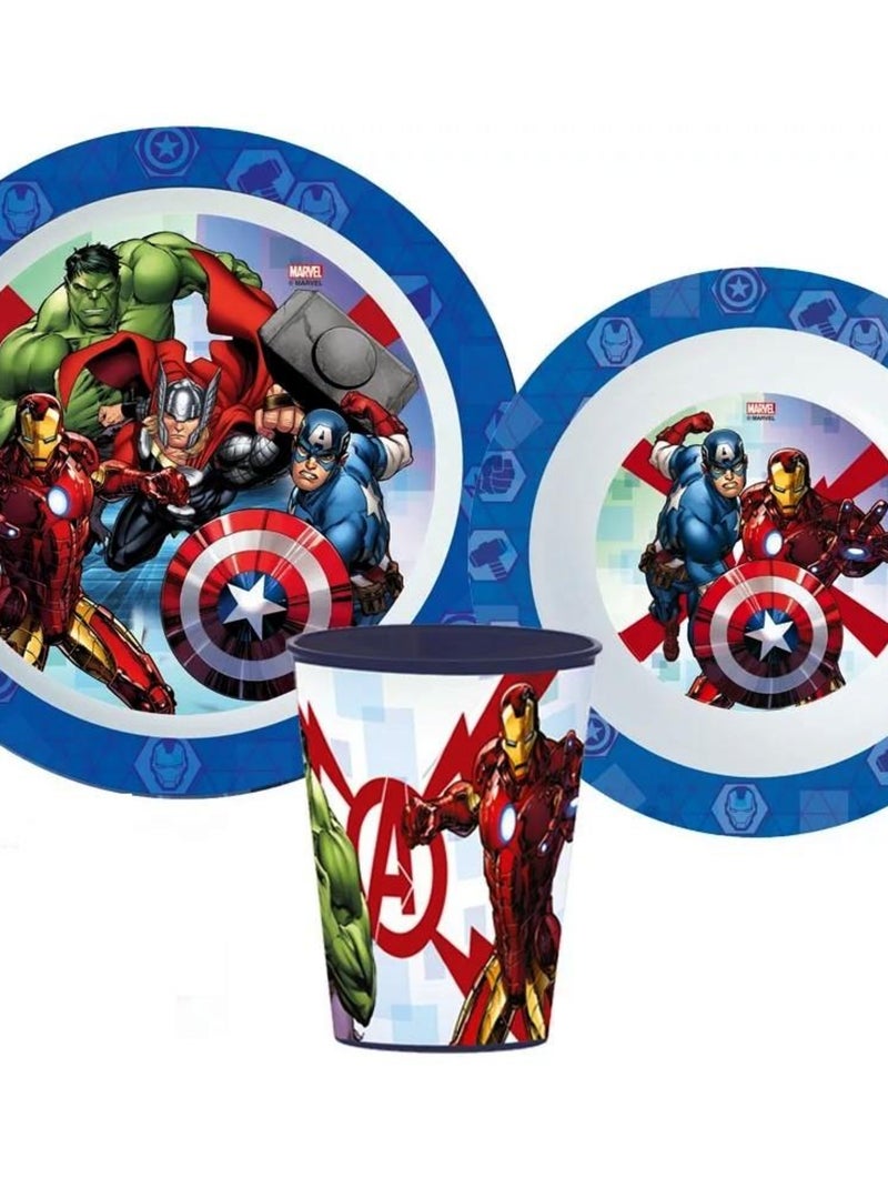 Set repas Avengers Micro onde gobelet assiette verre réutilisable Multicolore - Kiabi