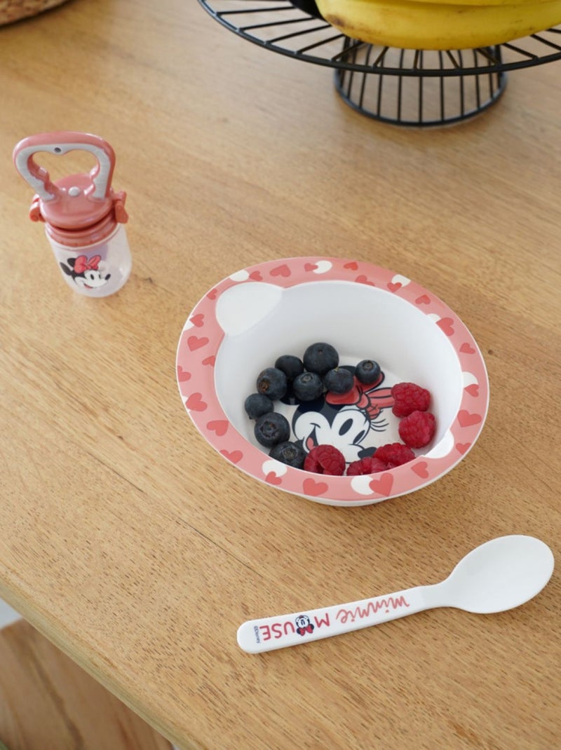 SET REPAS MICRO-ONDE BOL + CUILLERE MINNIE COLLECTOR Rose - Kiabi