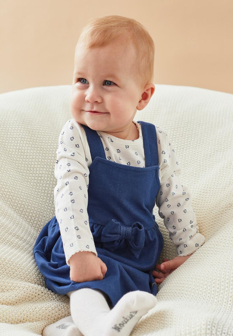 Set robe denim + t-shirt, écru/bleu - Noukie's Blanc - Kiabi