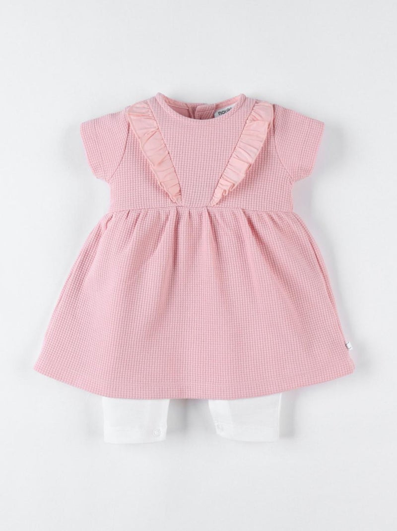 Robe D'été Vintage ETAM - Rayures Rose Et Blanc - Tissu Gaufré Coton - Taille 38/40/42 - Parfait état