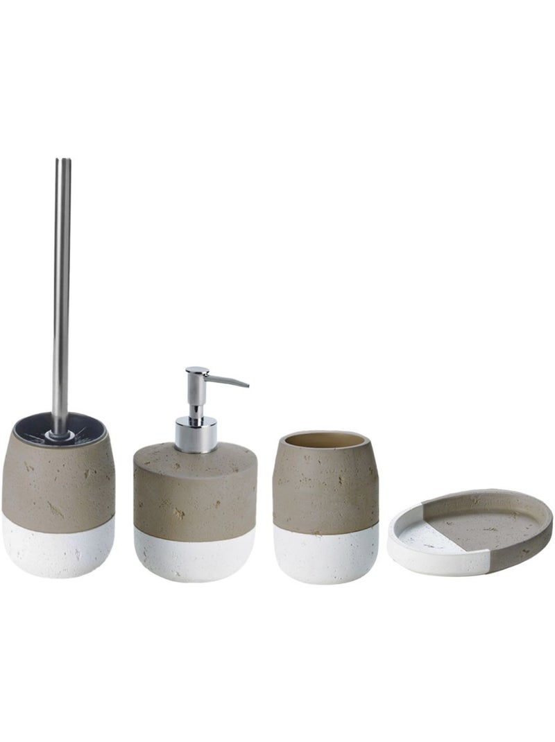 Set salle de bain céramique bicolore SPA taupe – 4 pièces Guy Levasseur Taupe - Kiabi