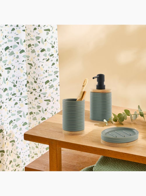 Set salle de bain LILY en céramique vert sauge strié 3 pièces - Guy Levasseur - Kiabi Set salle de bain LILY en céramique vert sauge strié 3 pièces - Guy Levasseur - Kiabi