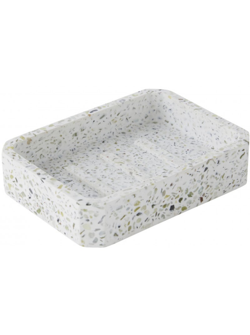 Set salle de bain TERRAZZO 2 pièces Guy Levasseur – porte savon + porte-brosse à dents Blanc Vert Gris - Kiabi