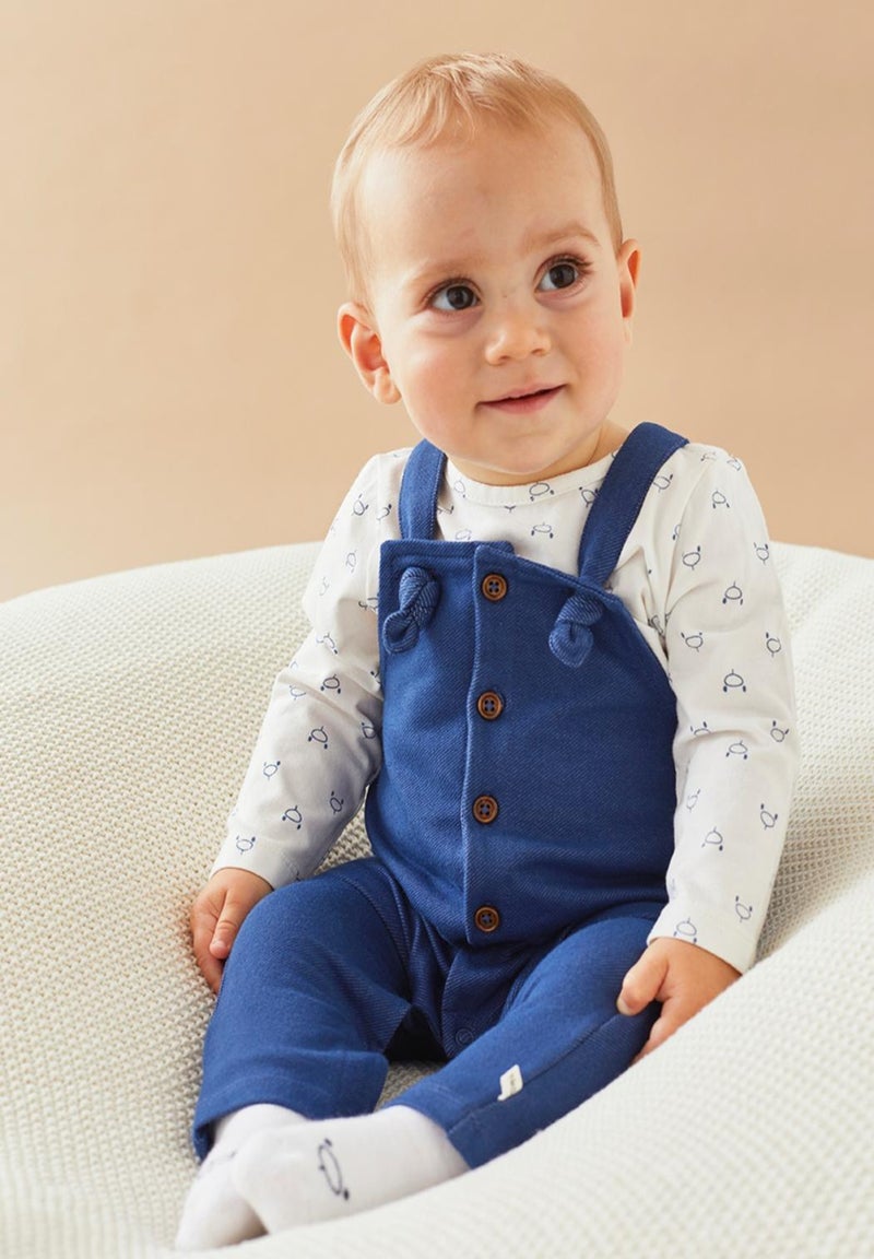 Set salopette denim, écru/bleu - Noukie's Bleu - Kiabi