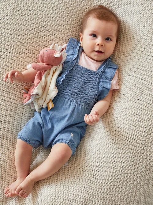 Set salopette denim + t-shirt, bleu/rose clair Noukie's - Kiabi