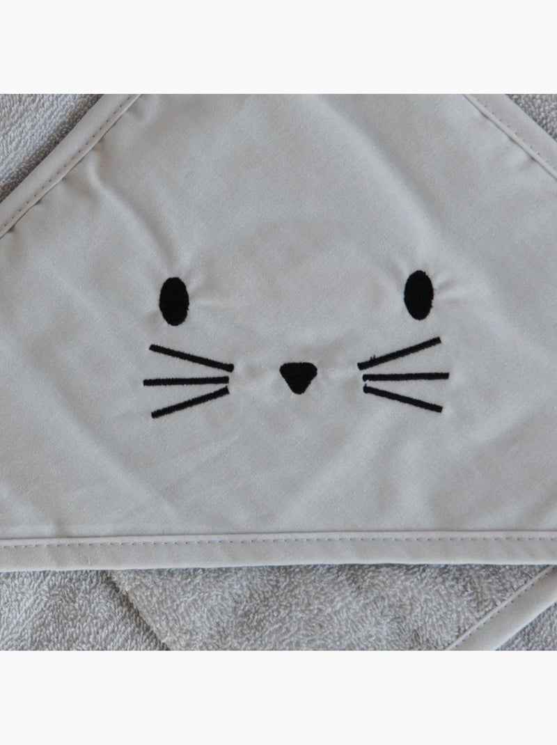 Set sortie de bain et gant lapin Gris perle - Kiabi