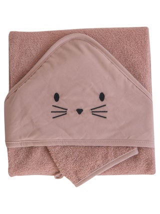 Set sortie de bain et gant lapin