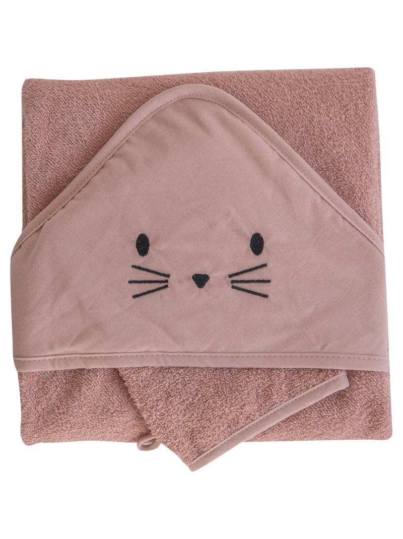 Set sortie de bain et gant lapin Orange - Kiabi
