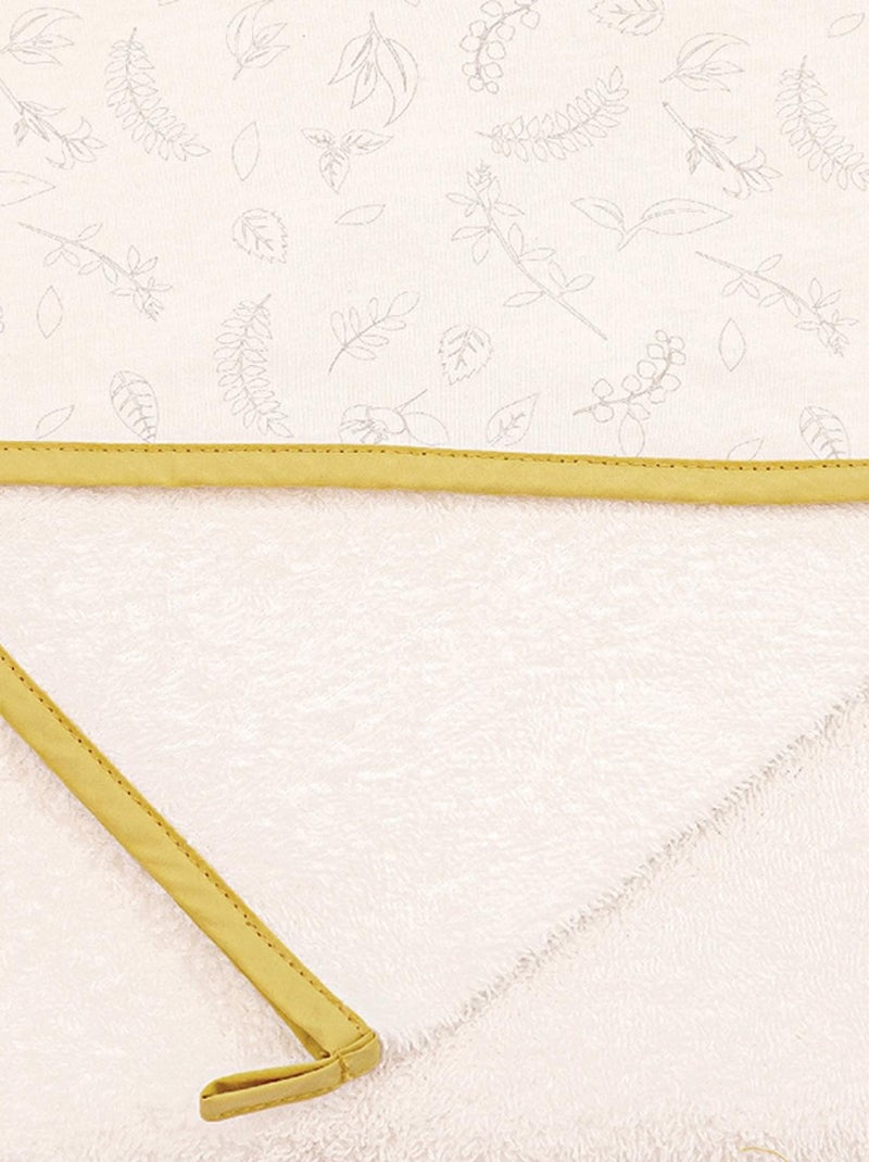 Set sortie de bain et gant Leafy Ecru - Kiabi