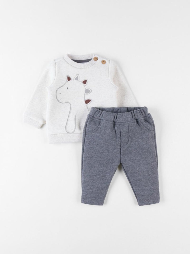 Set sweat + jogging Stegi, chiné/anthracite chiné Noukie's Beige - Kiabi