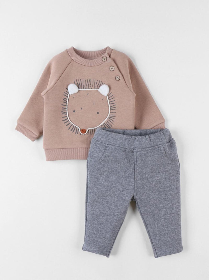 Set sweatshirt + jogging, hérisson Noukie's Beige - Kiabi