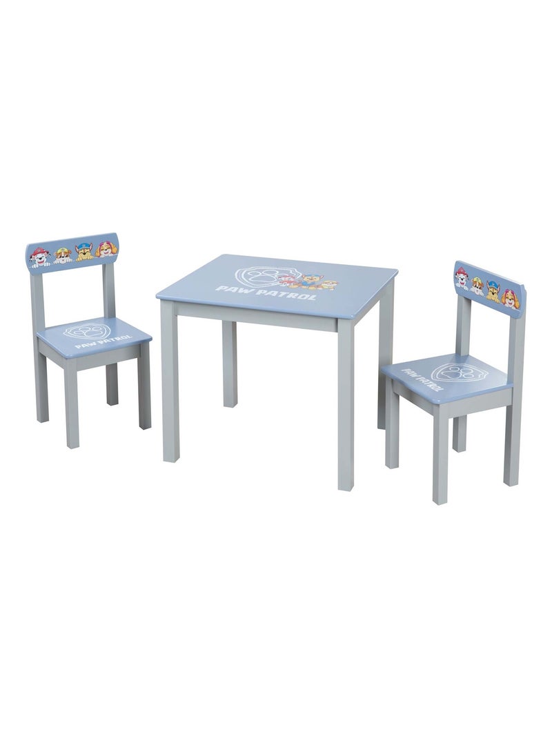 Set Table et 2 chaises enfant en bois massif - Motif Pat'Patrouille - 'Roba Paw Patrol' Bleu Gris - Kiabi