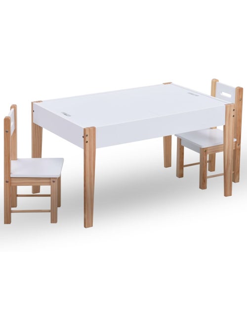Set table et 2 chaises enfant plateau ardoise avec rangement vidaxl - Kiabi