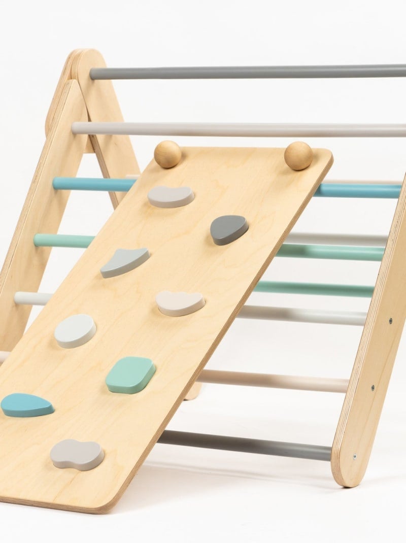 Set Triangle Pikler Mur et Rampe Bleu pastel - Kiabi