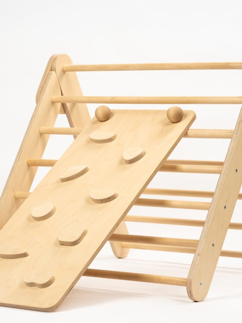 Set Triangle Pikler Mur et Rampe Bois naturel - Kiabi