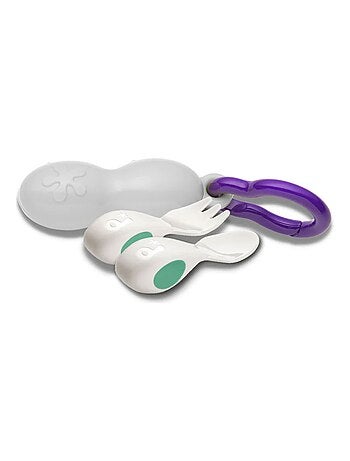 Set voyage de 2 couverts ergonomiques pour bébé Aqua