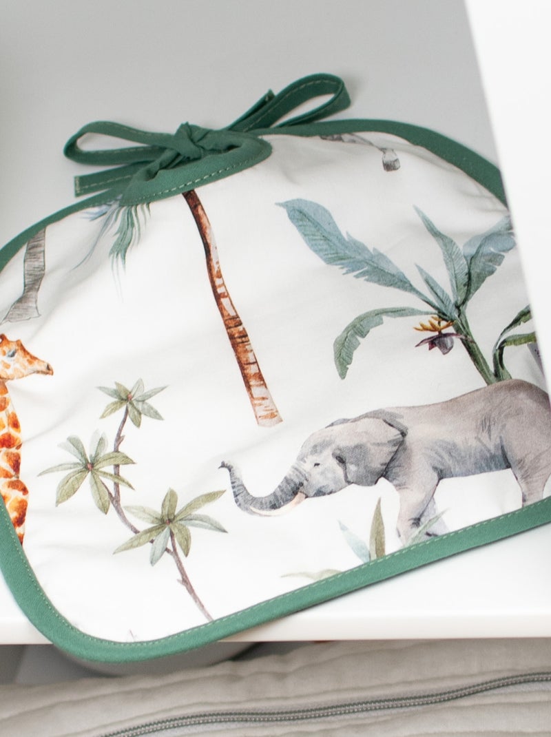 SEVIRA KIDS | Bavoir à nouer en coton et bambou Safari Blanc - Kiabi